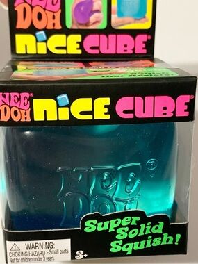 NEEDOH Nice Cube Blue Squishy NEE DOH Sensory Toy NEW